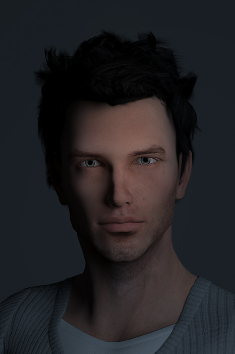 La lumière de remplissage rendu